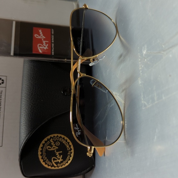 BNIB Rayban Gold with Gray Gradient Len Rb3025 SZ:52 - Picture 4 of 8